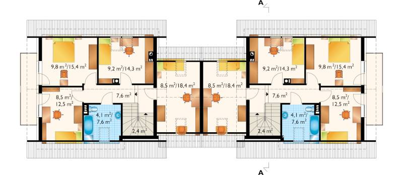 Планировка 2-го этажа проекта Чардаш Дуолит