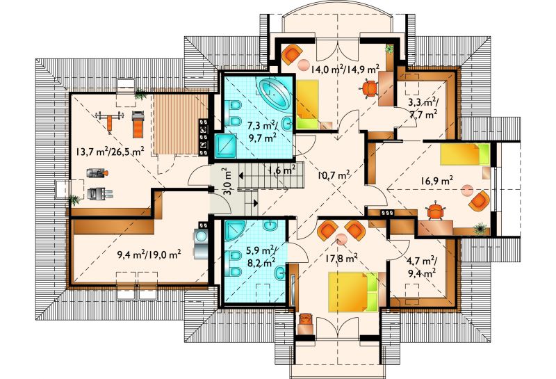 Планировка 2-го этажа проекта Ксимена