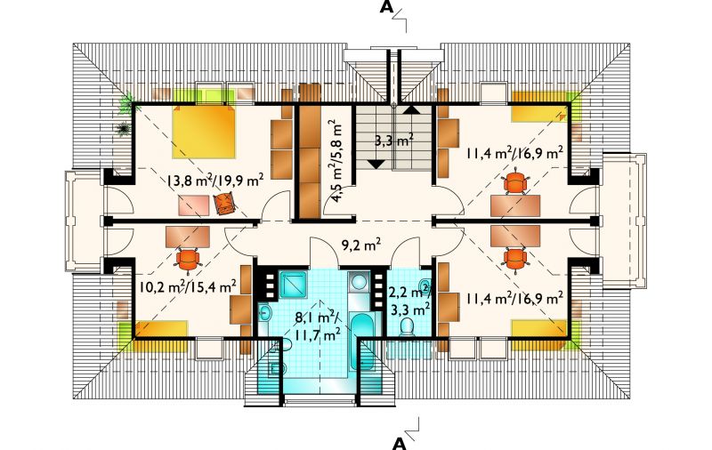 Планировка 2-го этажа проекта Панкрат